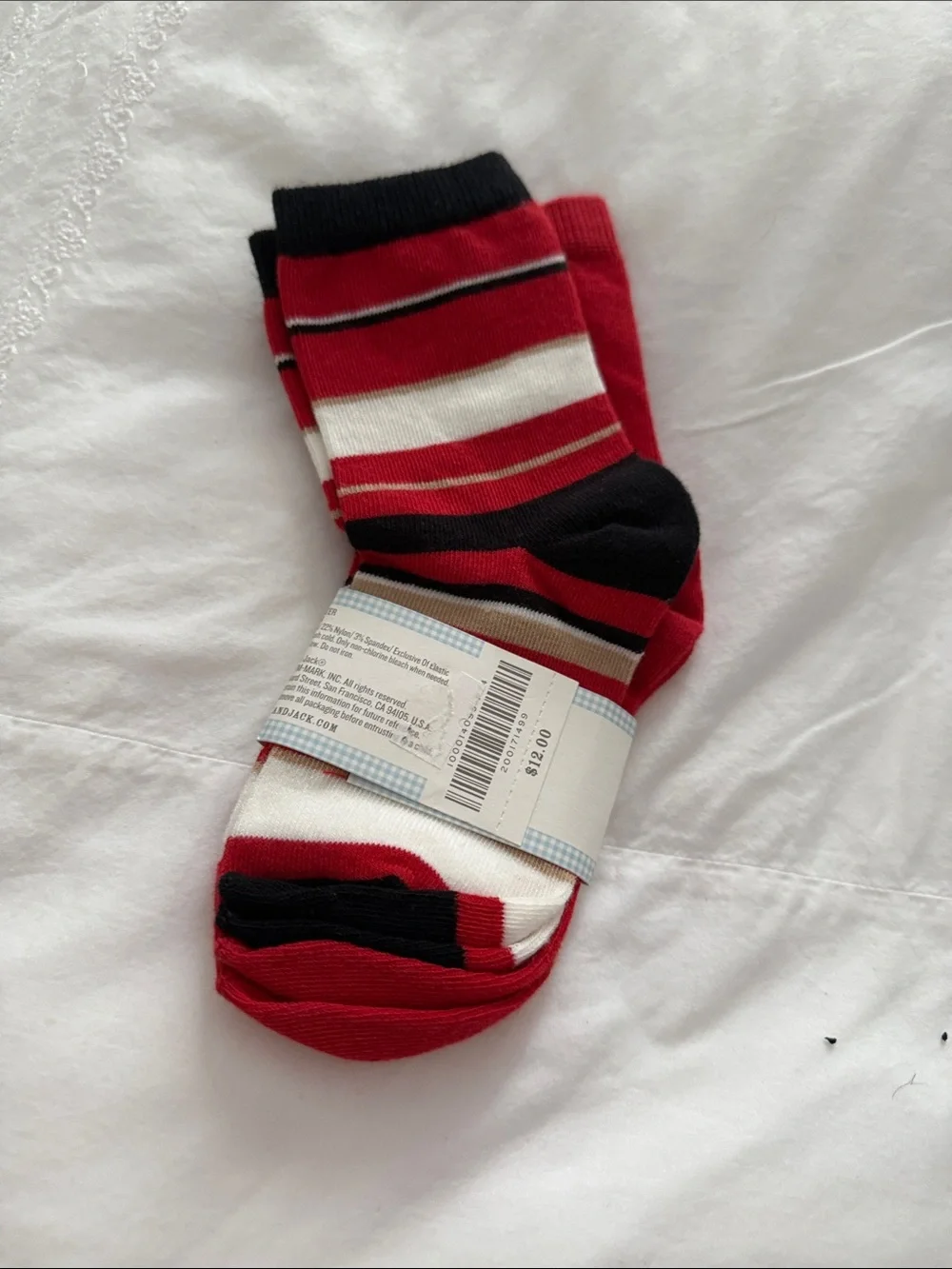 Janie and Jack Red Snowman & Striped Holiday Socks - 2 Pack